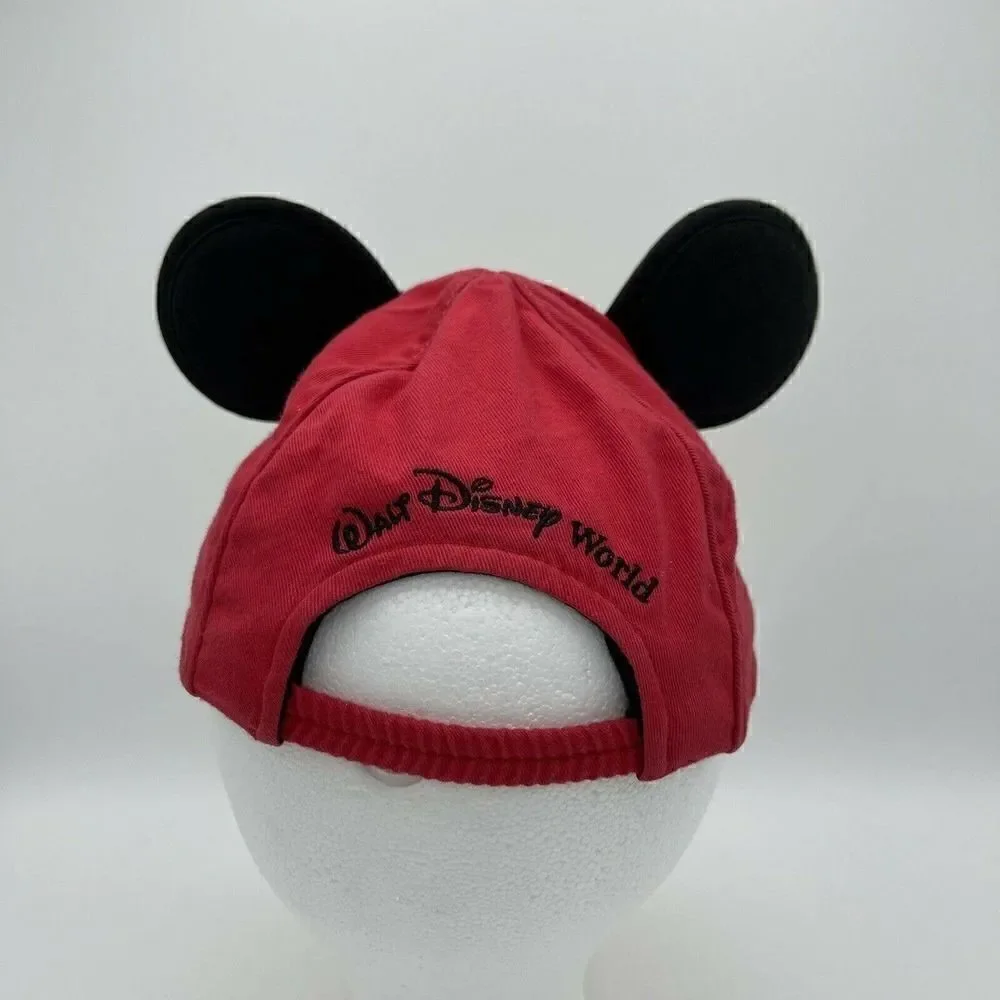 Disney Parks Mickey Mouse Red Hat With Ears Baseball Cap Toddler Embroidered